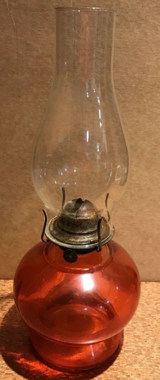 P&a Dorset Thomaston Eagle Squat Orange Red Kerosene Oil Lamp Lantern
