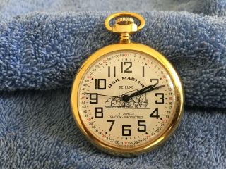 Railroad Master Deluxe Machanical Wind Up Vintage Pocket Watch Made In France
