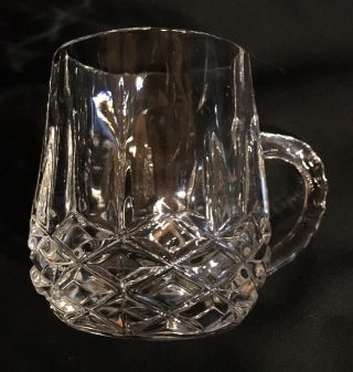 Vintage Clear Lead Crystal Glass Mini Demitasse Tea Cup Coffee Cup 3.  5 Oz