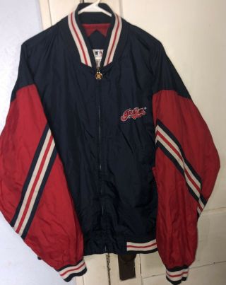 Vtg Cleveland Indians Chief Wahoo Jacket Size Xl Turbo Sportswear Mlb