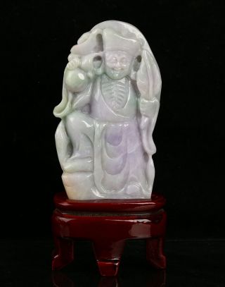 Cert ' d Natural 3 Color Grade A Jade jadeite Sculpture statue Jigong r13441281 2