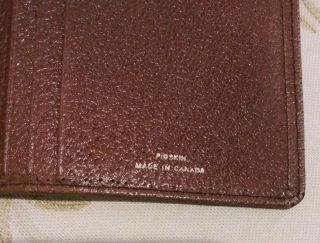 Vintage Classic Size POCKET DAY - TIMER Senior Size PIGSKIN Wallet Made In Canada 3