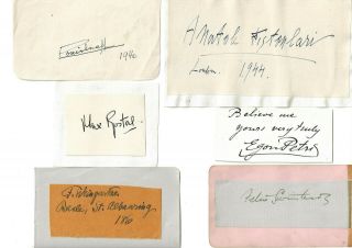 6 X Classical Musicians.  /composer Autographs Incl Weingartner,  Petri,