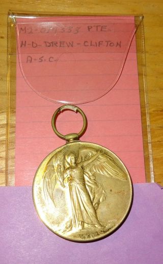 Wwi British Victory Medal A.  S.  C.