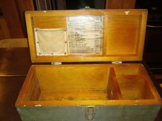 Vintage Military Wood Foot Locker Box - Accessory Chest For Depression Position