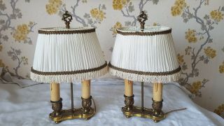 Vintage French Bouillotte Table Lamps