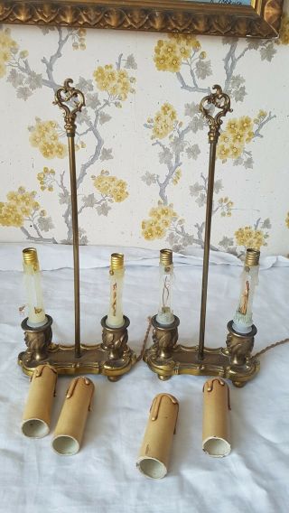 Vintage French Bouillotte Table Lamps 3