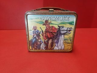 Vintage - Rare " Gunsmoke " Metal Lunch Box By Aladdin