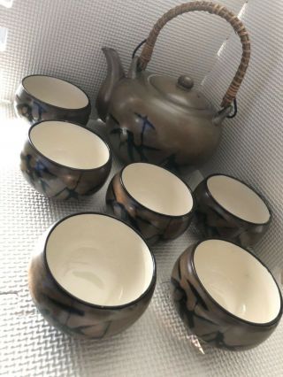 Omc Tea Set Ceramic Teapot With 6 Cups Japan Otagiri