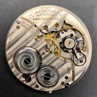 1923 Hamilton 12s 17j Antique Pocket Watch Movement 912/2 3446511 Of