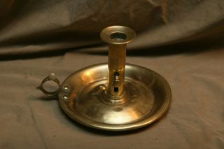 Antique Lighting Brass Chamberstick Candlestick Push Up Continental Primitive