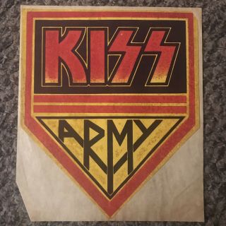 Rare Vintage Large Kiss Army Decal Sticker.