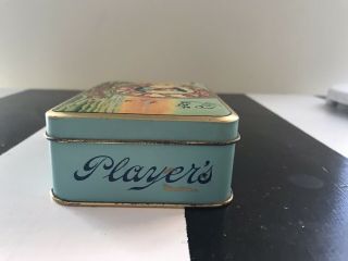 Vintage PLAYERS NAVY CUT CIGARETTES TIN BOX Hinged GOLD LEAF Imperial Tobacco 3