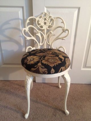 Vintage Cast Iron French Provincial Style Vanity Chair