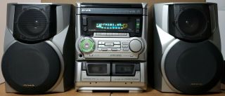 Vintage Aiwa CX - NA555 FM/AM Radio Dual Cassette 3 CD Player Stereo Mini System 2