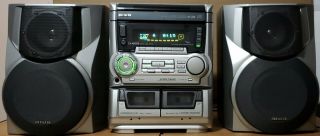 Vintage Aiwa CX - NA555 FM/AM Radio Dual Cassette 3 CD Player Stereo Mini System 3