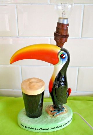 Old Vintage Guinness Toucan Table Lamp By Wiltshire & Robinson Ltd