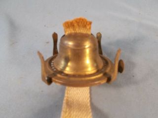 Vintage " 2 " Size Queen Anne Style Brass Oil Lamp Burner Marked " English Made "