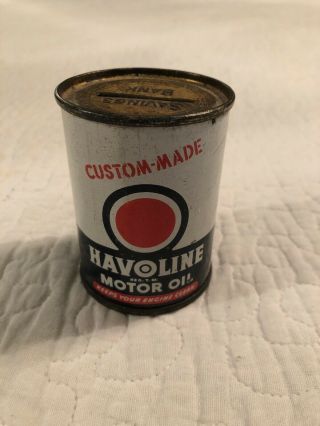 Havoline Motor Oil Tin Can Savings Bank