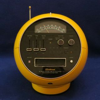 Weltron Orange Model 2001 Am/fm,  8 Track Vintage Stereo Space Ball Vg Cond Read