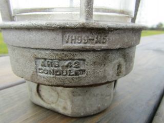 Vintage Industrial Crouse Hinds Explosion Proof Cage Light Fixture 3