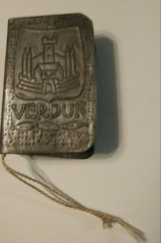 Antique Metal Match Safe Verdun Af; Maybe Wwi Trench Art Or Commemorative Item