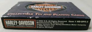 HARLEY DAVIDSON Casino Quality Playing Cards Collectible Tin and 2 Decks 2005 3
