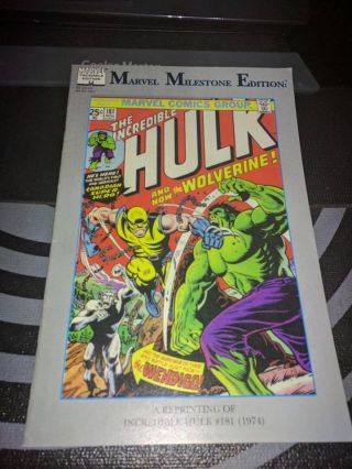 Marvel Milestone Incredible Hulk 181 (1st Wolverine) Marvel 1999 Comic