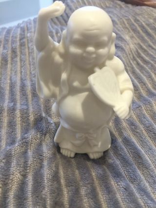 Vintage White Porcelain Made In Japan Buddha Figurine 4 In.  By Bradley.