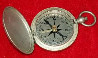 1940s Wwii Us Army Air Force Field Pocket Compass Wittnauer No.  K1626 - 2 Vtg