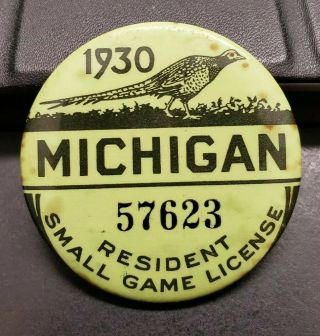 Vintage 1930 Michigan Hunting License 57623