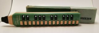 Vintage Hohner Soprano Melodica Green 25 Key Made In Germany