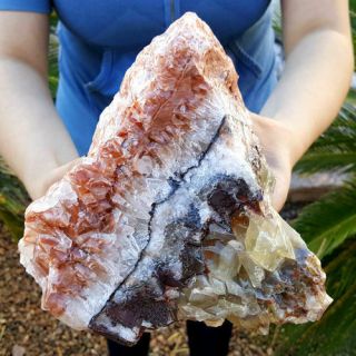 Spectacular Large 7 1/2 Inch Tri Color Banded Calcite Crystal
