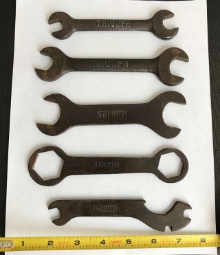Vintage Triumph Motorcycle 5 Piece Wrench Set