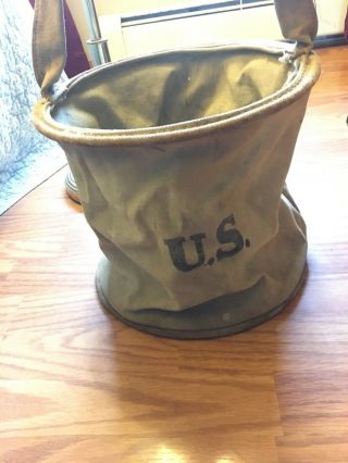 Wwi 1918 U.  S.  Cavalry Kemper Thomas Bag Collapsible Bucket