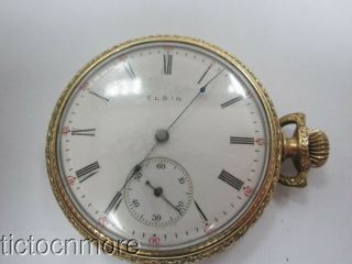 Antique Art Deco Elgin Grade 241 Pocket Watch 1901 3 Finger Bridge Moseley Reg