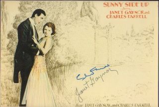 Janet Gaynor And Charles Farrell Signed 11x14 Lobby Card Print Signed