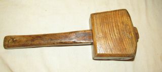 Vintage Wooden Mallet Old Woodworking Tool