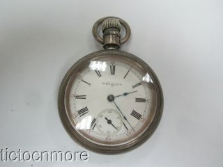 Antique Elgin Grade 288 Swing - Out 18s Sterling Silver Case Pocket Watch 1904