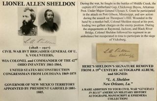 Civil War General Wia Colonel 42nd Ohio Infantry Congressman Autograph Signed Vf