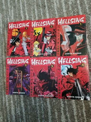 Hellsing Vol 1 - 6 English Manga - Dark Horse Comics Plus Season 1 Dvd Anime 2 - Disc