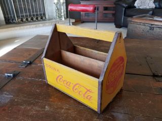 Vintage Antique Coca Cola Wooden Carrying Crate Carrier Pristine