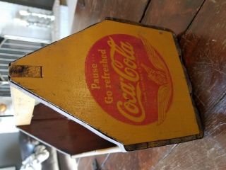Vintage Antique Coca Cola Wooden Carrying Crate Carrier Pristine 2
