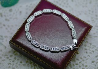 Vintage Art Deco Jewellery Gold Bracelet With White Sapphires Antique Jewelry