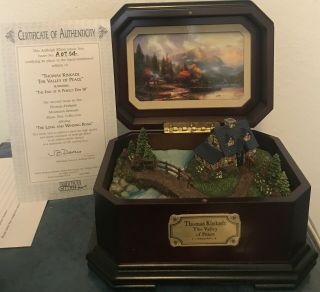 Thomas Kinkade Music Box With Scene - The Valley Of Peace - W/ Certificate