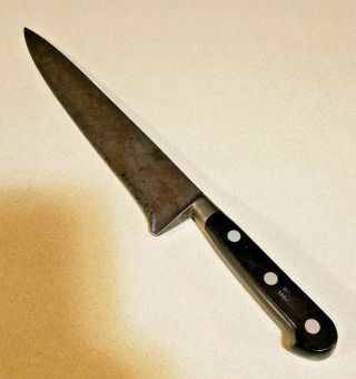 Vintage Sabatier Carbon Steel Chef Kitchen Butcher Knife 9 1/2 " Blade 4 Star