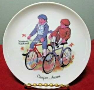 Mandarin China " Carefree Autumn " Collector Plate By Norman Rockwell 6 1/8 "