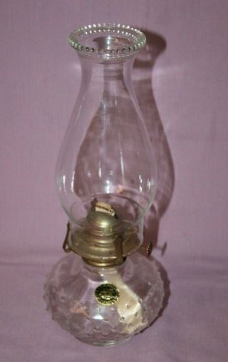 Vintage Lamplight Farms Clear Glass Oil Lamp - 13 " Tall