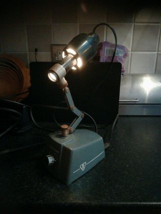 Vintage Bausch & Lomb 31 - 33 - 53 Cast Iron Magnifying Desk Lamp Light Articulating