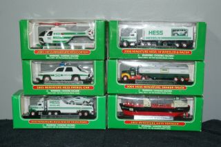 Set - (6) Hess Mini Trucks 2001,  02,  03,  04,  05,  06